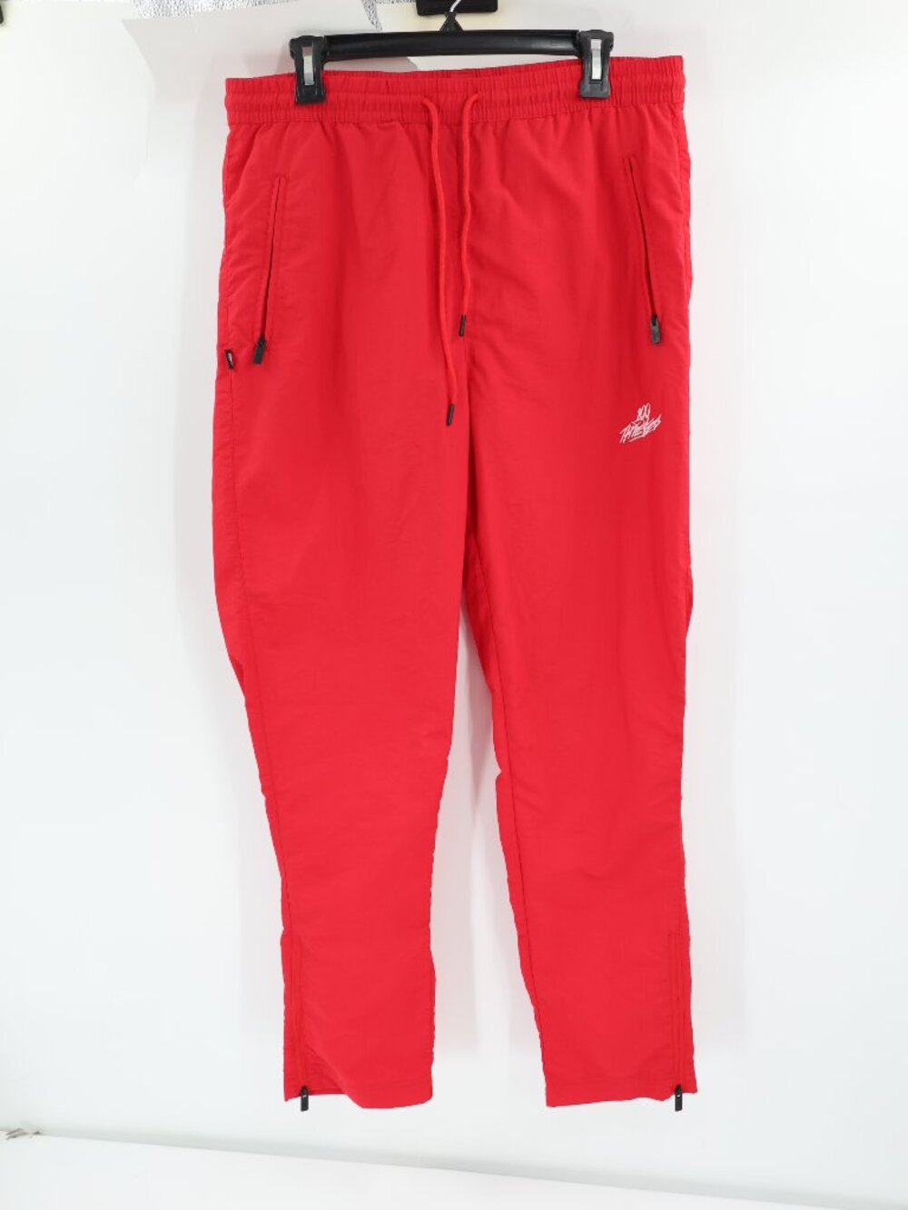 100 Thieves Track Pants Mens Medium Foundations Nylon Ankle Zip Drawstring Red